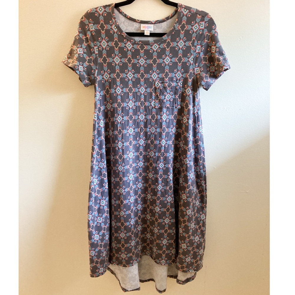 FREE IF BUNDLED LuLaRoe Dress Aztec Tribal High Low Carly Style Size XXS EUC